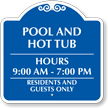 Custom Pool Timings, Residents and Guests Only Sign