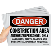 Danger Construction Area Sign Pack