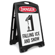 Danger Falling Ice And Snow Sidewalk Sign