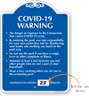 Warning Danger of Exposure Disinfect Hands Do Not Use Pool if Ill Maintain 6 feet Wear a Face Covering Write on Max Occupancy Pool Warning Sign