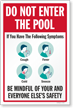 Do Not Enter The Pool If You Have Flu Like Symptoms Sign Panel