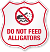 Do Not Feed Alligators Warning Shield Sign
