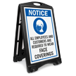 Employees Customers Are Required To Wear Face Coverings Sidewalk Sign