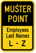 Muster Point Employees Name L Z Sign