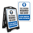 Face Covering Required Maintain Social Distancing Sign