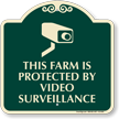 Farm Is Protected By Video Surveillance Sign