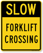 Forklift Crossing Slow Down Sign