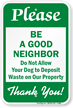 Be A Good Neighbor Pet Etiquette Sign