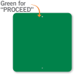 Proceed Green Color Railroad Sign