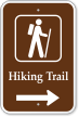 Hiking Trail Right Arrow Campground Sign with Graphic