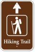 Hiking Trail Up Arrow Campground Sign with Graphic