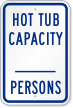 Hot Tub Capacity Sign