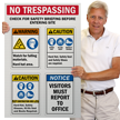 Jobsite Safety   No Trespassing, PPE Warning 