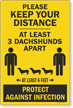Keep Your Distance At Least 3 Dachshunds Apart Sidewalk Sign Panel