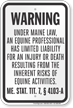 Maine Equine Liability Sign