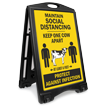 Maintain Social Distancing Keep One Cow Apart Sidewalk Sign