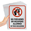 No Firearms or Weapons Allowed Sign Pack