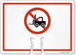 No Forklifts Pictorial Cone Top Warning Sign