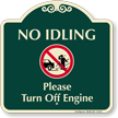 No Idling, Turn Off Engine Signature Sign