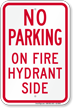 No Parking On Fire Hydrant Side Sign