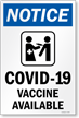 Notice COVID 19 Vaccine Available Signs