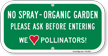Organic Garden Ask Before Entering No Spray Sign