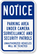 Parking Area Under Camera Surveillance Security Sign