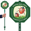 Pesticide Free Garden Lawn Sign And Stake Kit