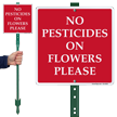 Please No Pesticides On Flowers LawnBoss Sign Kit
