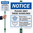 Please Obey Guidelines Face Covering LawnBoss Sign & Stake Kit