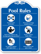 Pool Rules Keep 6ft Apart Wear Face Covering No Larger Gathering Wash Hands Social Distancing Pool Rules Sign