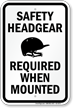 Safety Headgear Required When Mounted Sign