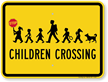 Children Crossing with Hand Held Stop Sign