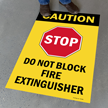 Stop Do Not Block Fire Extinguisher Sign