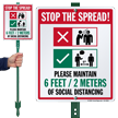 Stop the Spread Social Distancing LawnBoss Sign