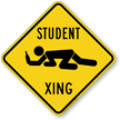 Student Xing Crossing Sign