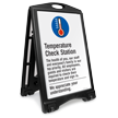 Temperature Check Station Sidewalk Sign