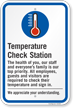 Temperature Check Station Sign
