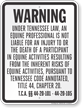 Tennessee Equine Liability Sign