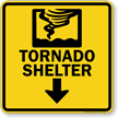 Tornado Shelter Down Arrow Sign