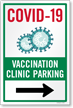 Vaccination Clinic Parking Sign