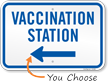 Vaccination Station with Left or Right Arrow Sign