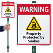 Warning Property Protected By Snakes LawnBoss Sign