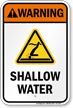 Warning Shallow Water Safety Sign