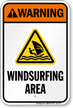 Warning Windsurfing Area Water Safety Sign