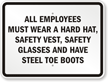 Wear Hard Hat, Safety Vest, Glasses Sign