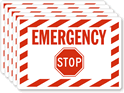 Emergency Stop Laminated Vinyl Labels