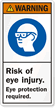 Risk Of Injury Eye Protection Required Label