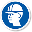 ISO M014 - Wear Hard Hat Symbol Label