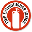 Fire Extinguisher Inside (with Graphic) Label